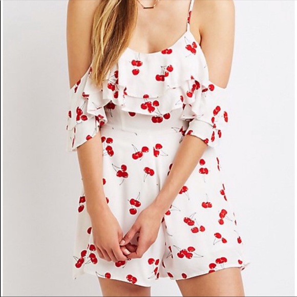 Pants - Cherry White Romper